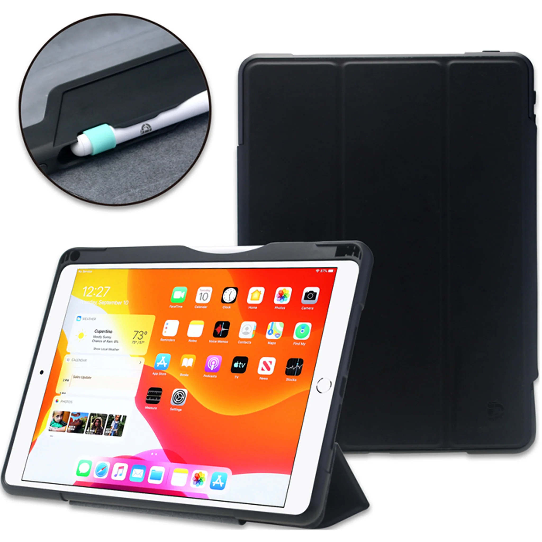 tablet-Case, iPad-Hülle, Ständer, Klapphülle, schwarz