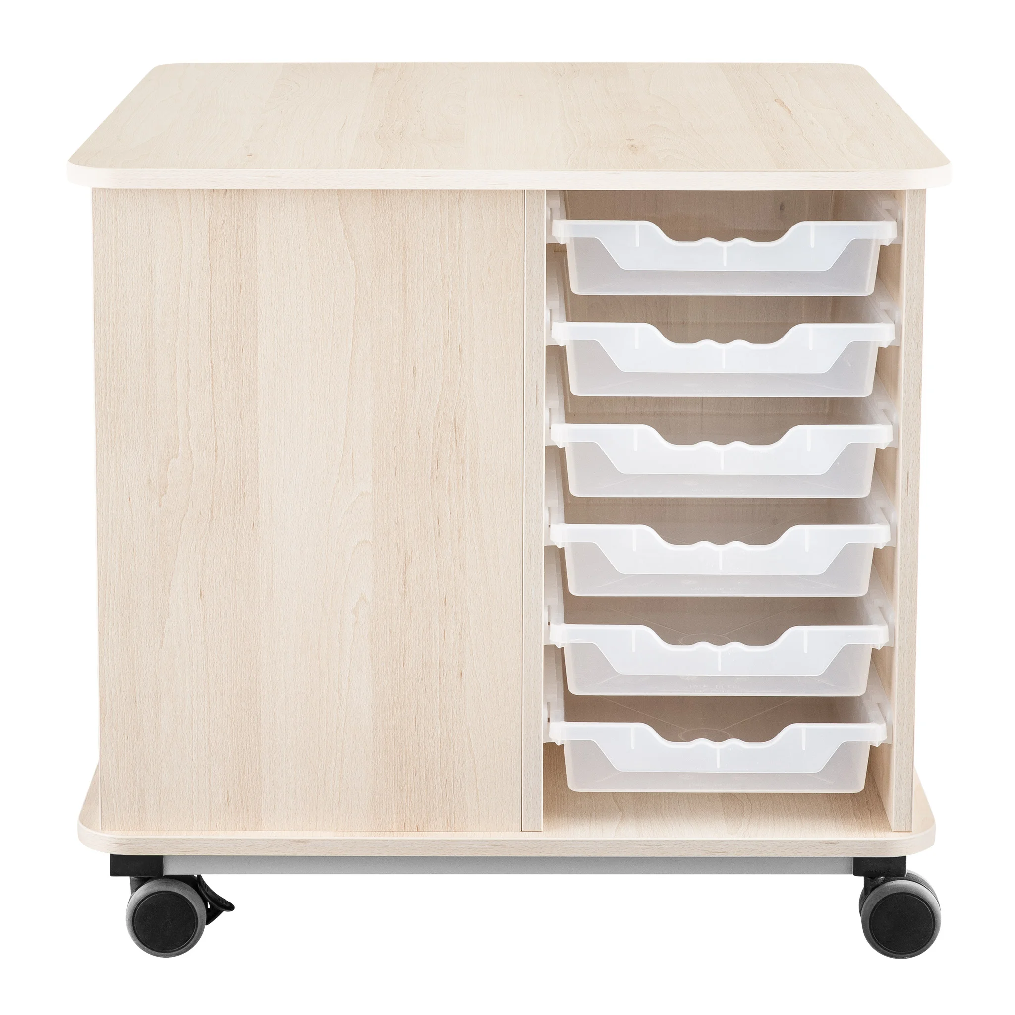 Beistelltisch, Rollwagen, Schubladenkasten, Holzoptik, rollbar