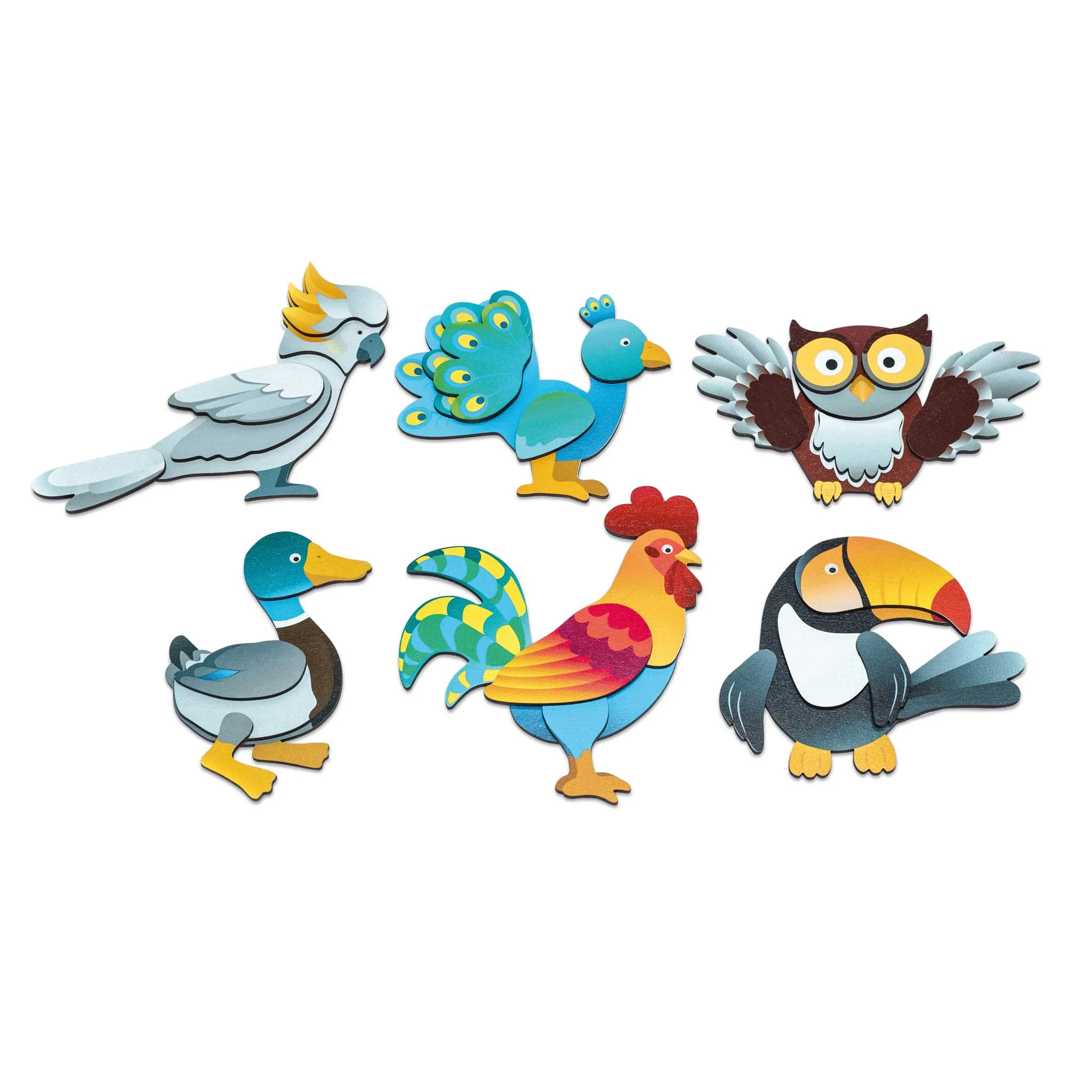Tierfiguren, Vogel, Huhn, Eule, Pfau