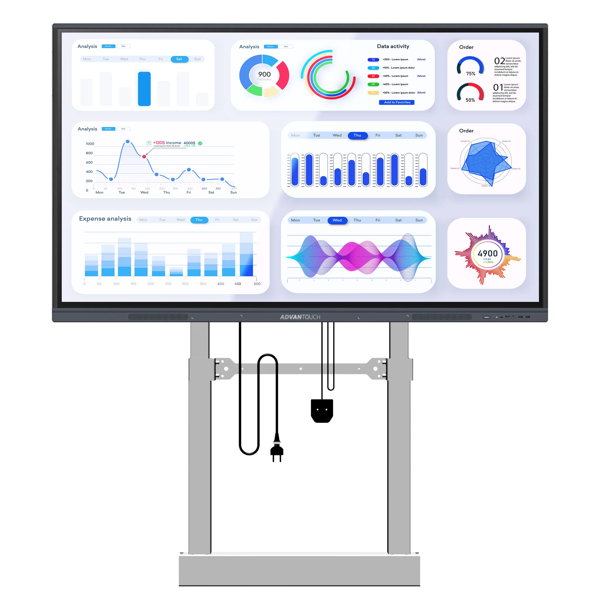 display, monitor, touchscreen, video wall, standing mount