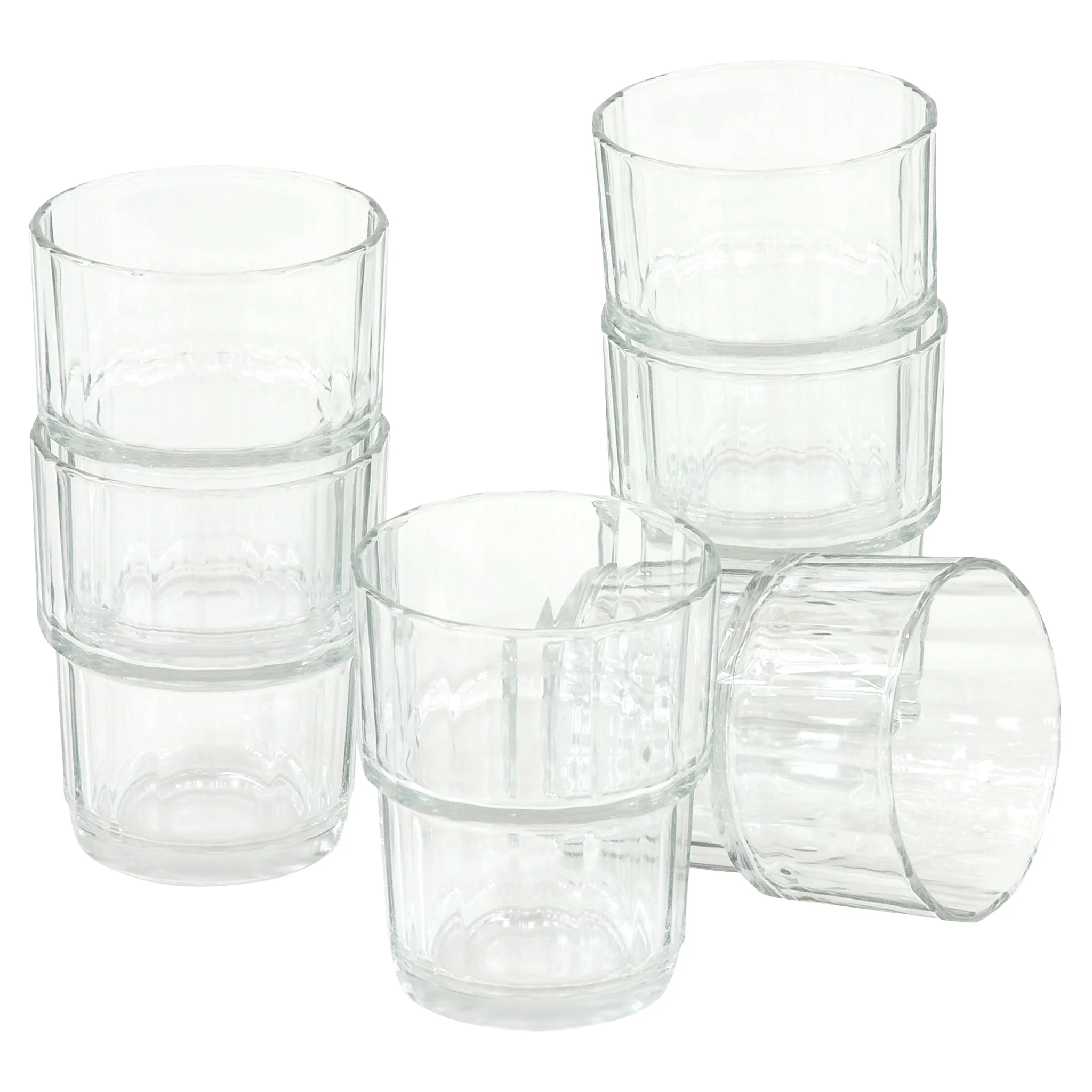 Gläserset, Tumbler, Klarglas, Rundes Muster, 4er/5er Set