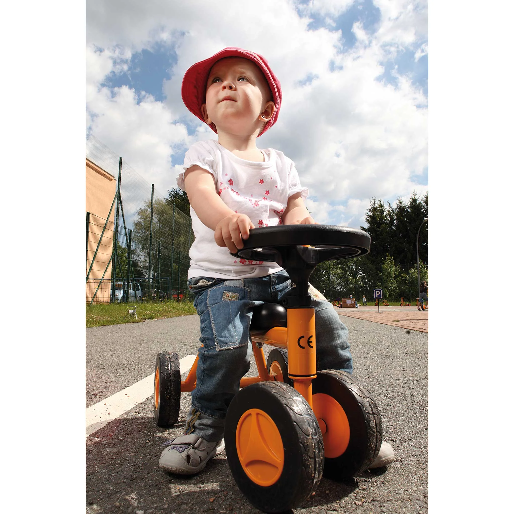 Kindertrike, Baby-Trike, orange Trike, Hochstap?, Cap