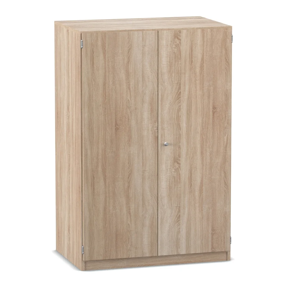 Schrank, Holzoptik, Drehtüren, seitlich verschlossen, Stauraum