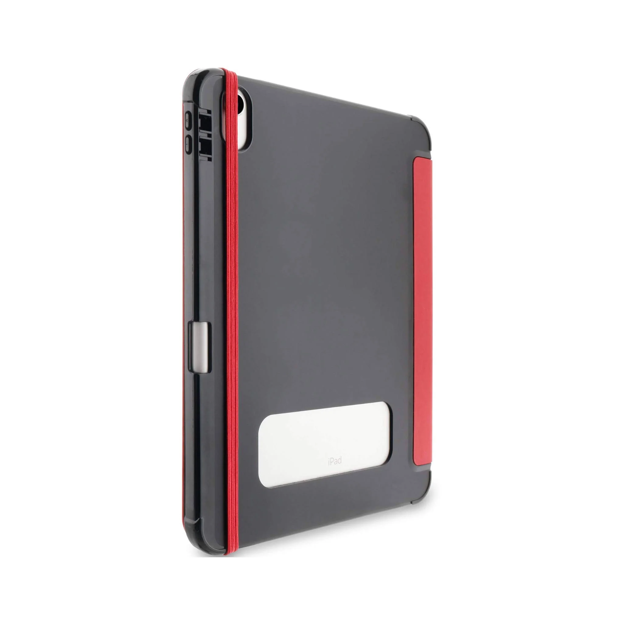 tablet case, iPad case, roter gurt, ständer fächer, rückseite schutz