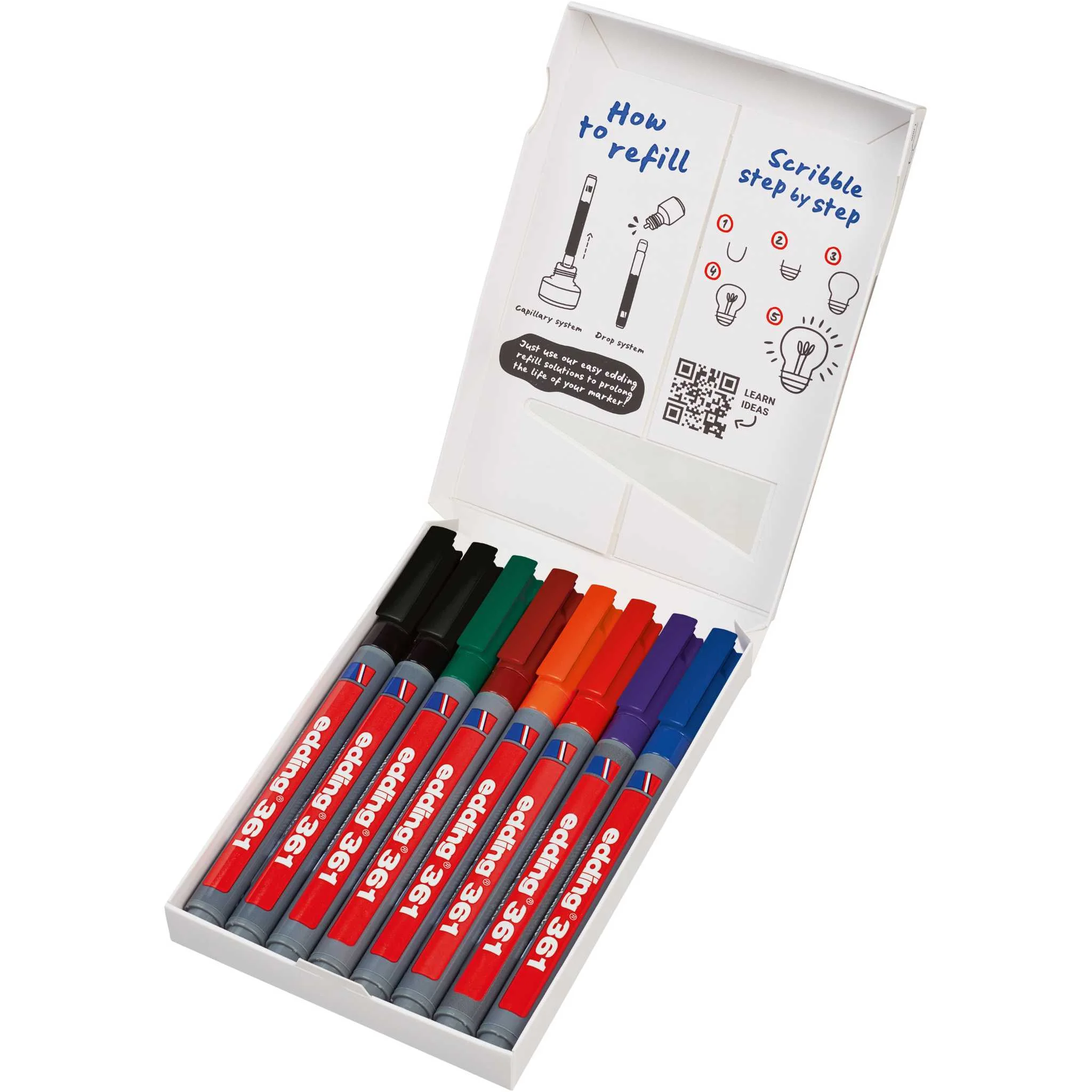 Marker-Set, Filzstifte, Mehrfarbig, Kunstbedarf, Etui mit Deckel