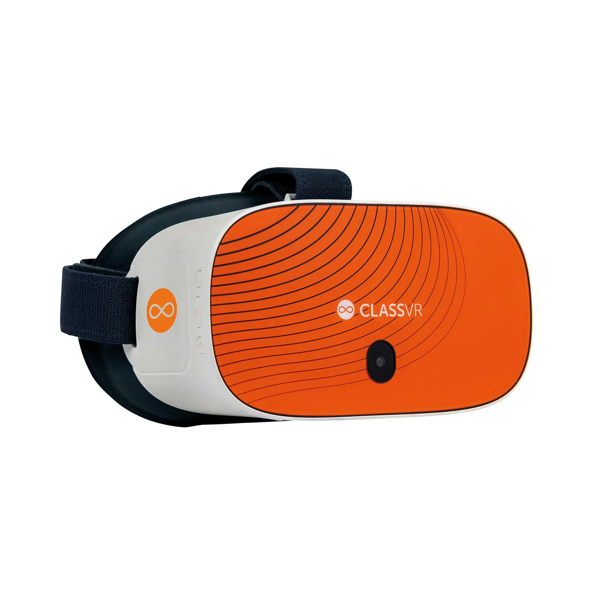 VR-Brille, Grau-Orange, Virtual-Reality, Headset, Gurtband