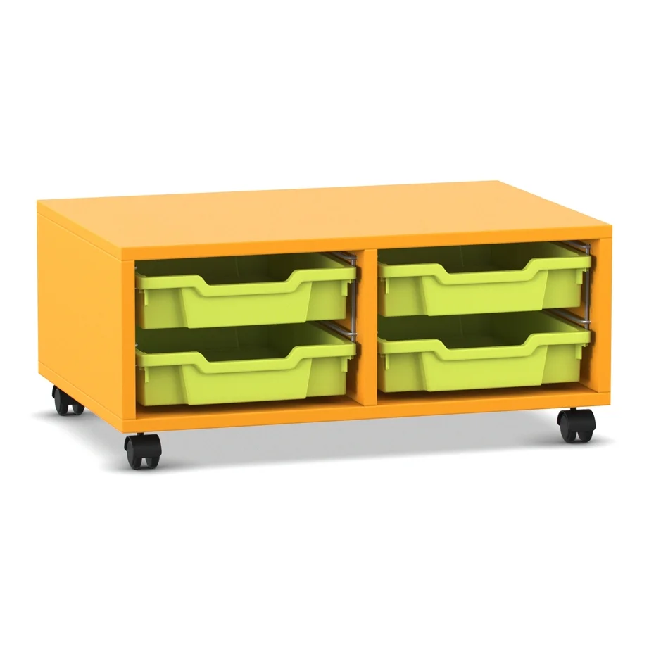Kleinteile-Schrank, Rollcontainer, orange, Lagerwagen, auf Rollen