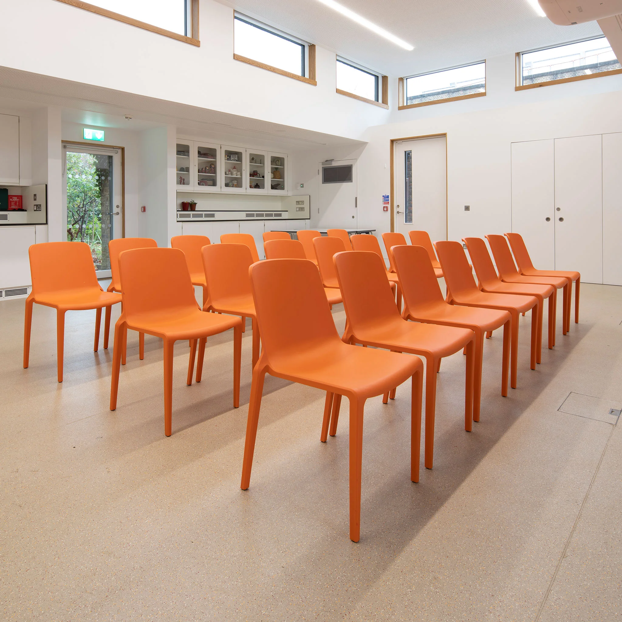 Stuhl, Stuhlgruppe, Sessel, Orange, Hörsaal/Tagungsraum