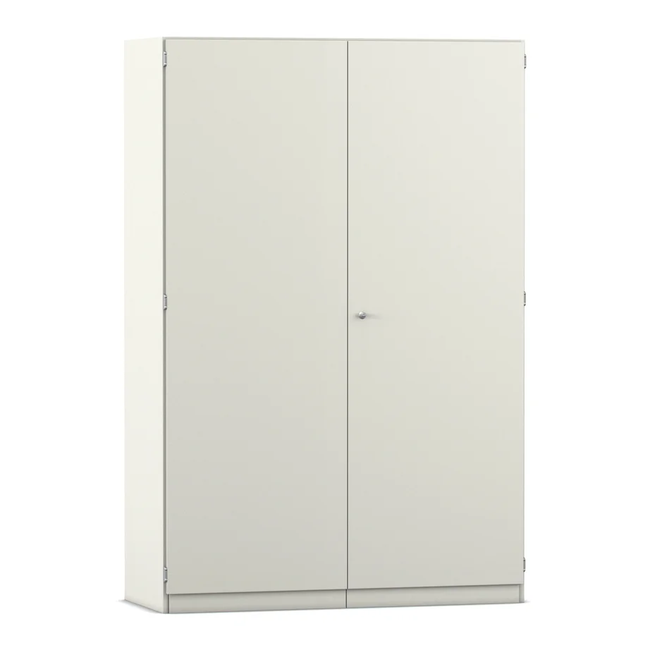 Kleiderschrank,  Doppeltür,  Standschrank,  Metallscharniere,  neutrale Farbe