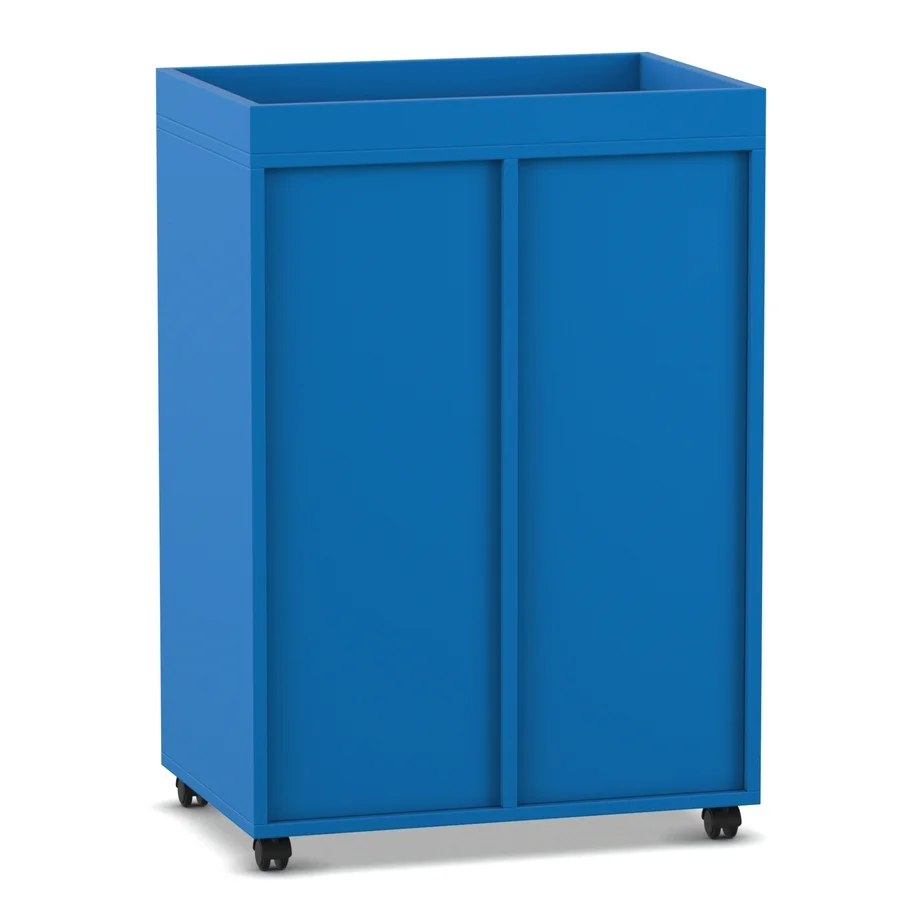 Rollcontainer, Schiebe-Board, Schrank auf Rollen, Blau, Draht- oder Kunststoffschrank