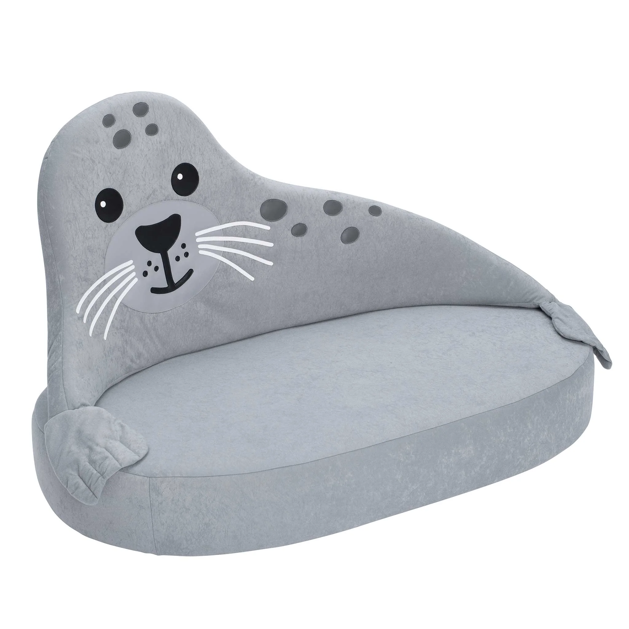 Sofakissen, Tiermotiv, Kuschelkissen, grau, Kinderstuhl