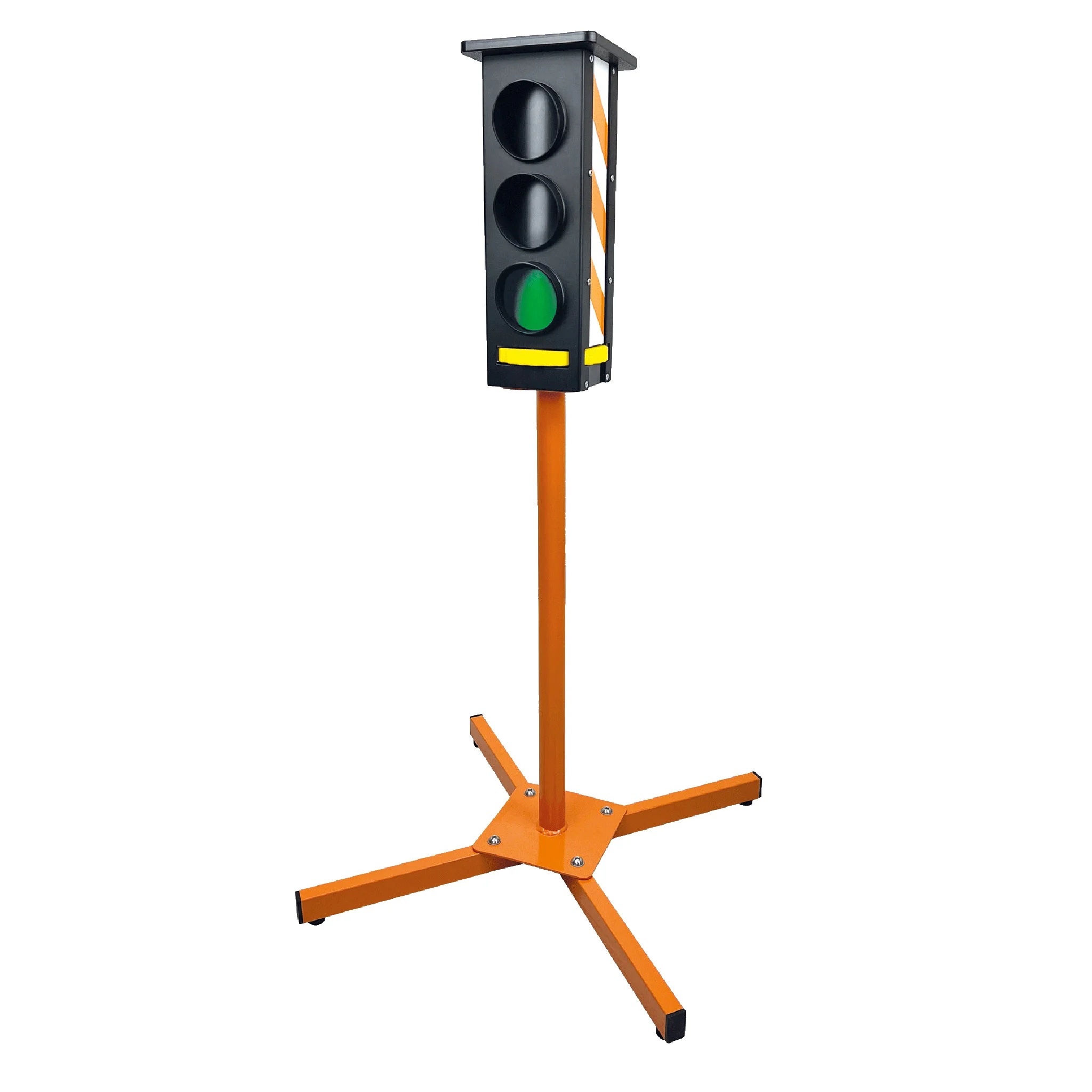 signal-station, traffic-light, orange-stand, metall-stange, drei-lichter