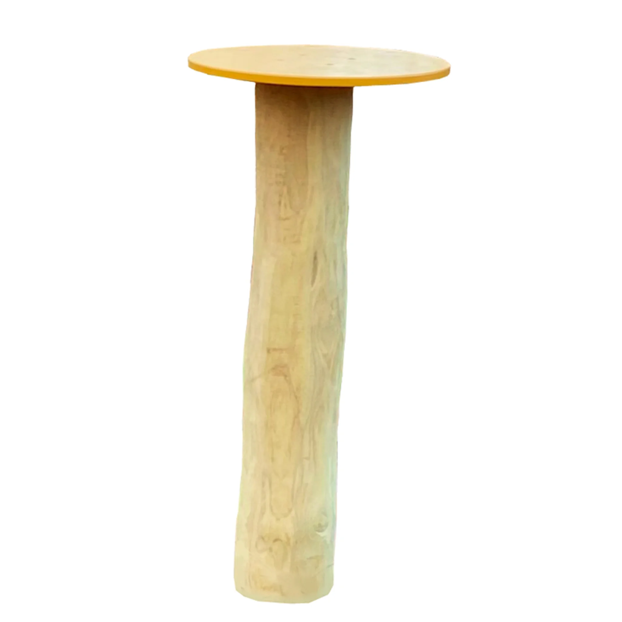 Katzentisch, Stumpf-Tisch, Holz, Gelb, Rundtisch