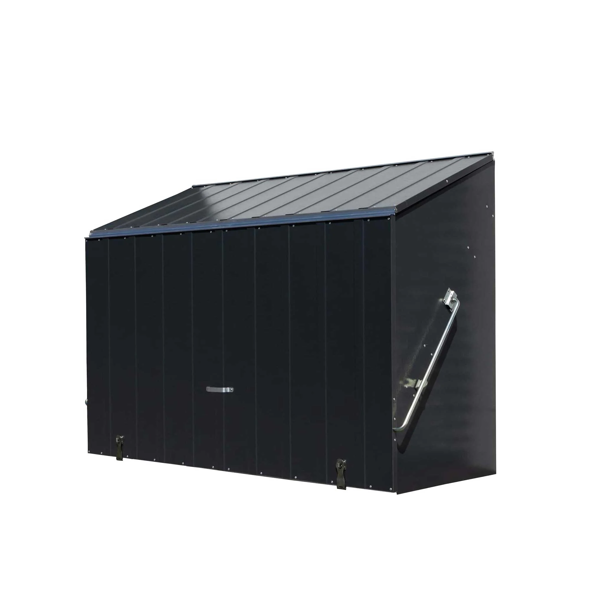 Schuppenkasten, Hof-Container, Metallbau, schwarz, Seitentür