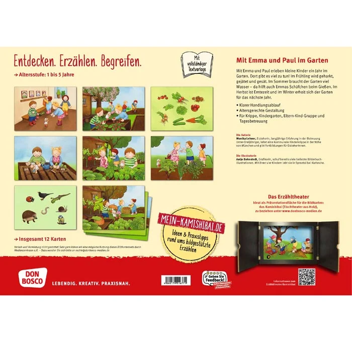 Kinderbuch, Bildersammlung, Gartenarbeit, Kartensammlung, Illustrationen