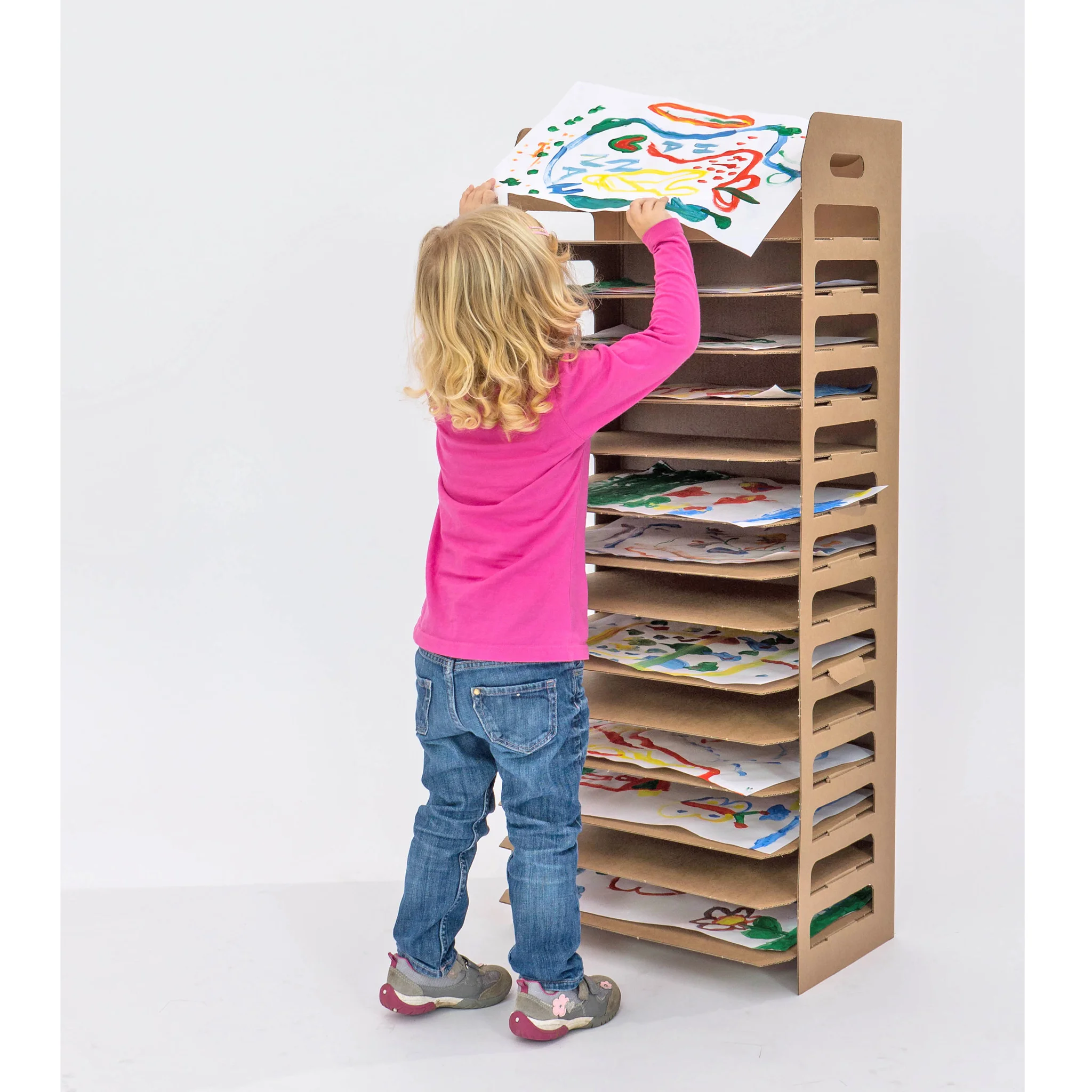 Kinder, Kinderkunst, Kunstwerk, Papierkunst, Laufstalensystem