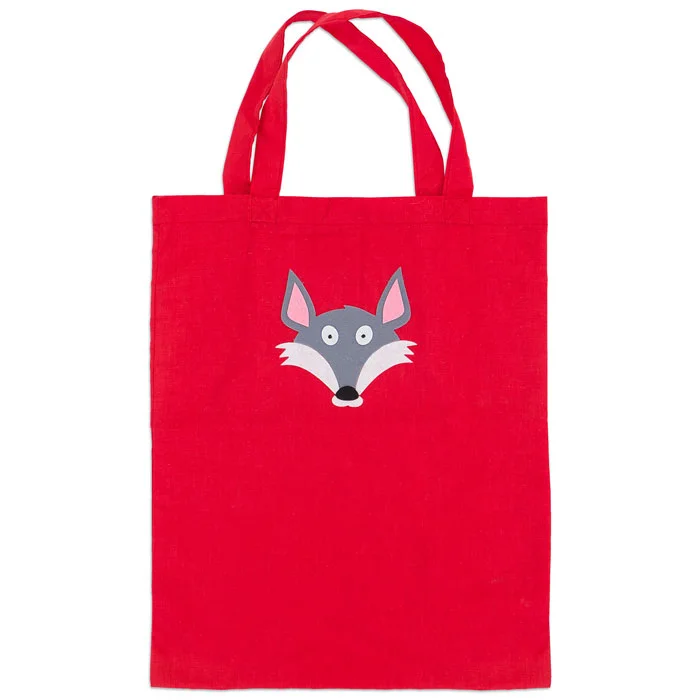 Tasche, Beutel, Stoffbeutel, Fuchs-Motiv, rote Farbe