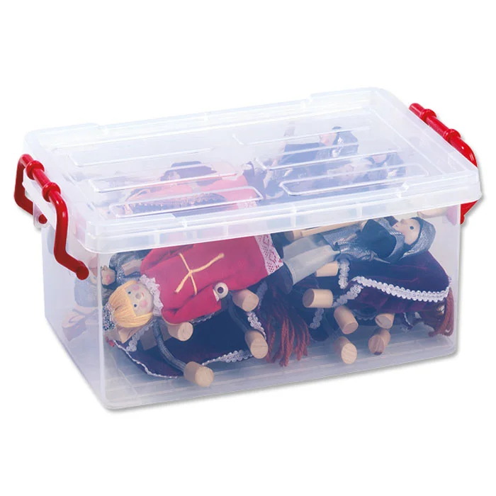 puppet dolls, doll accessories, storage box, clear box, wooden dowel dolls