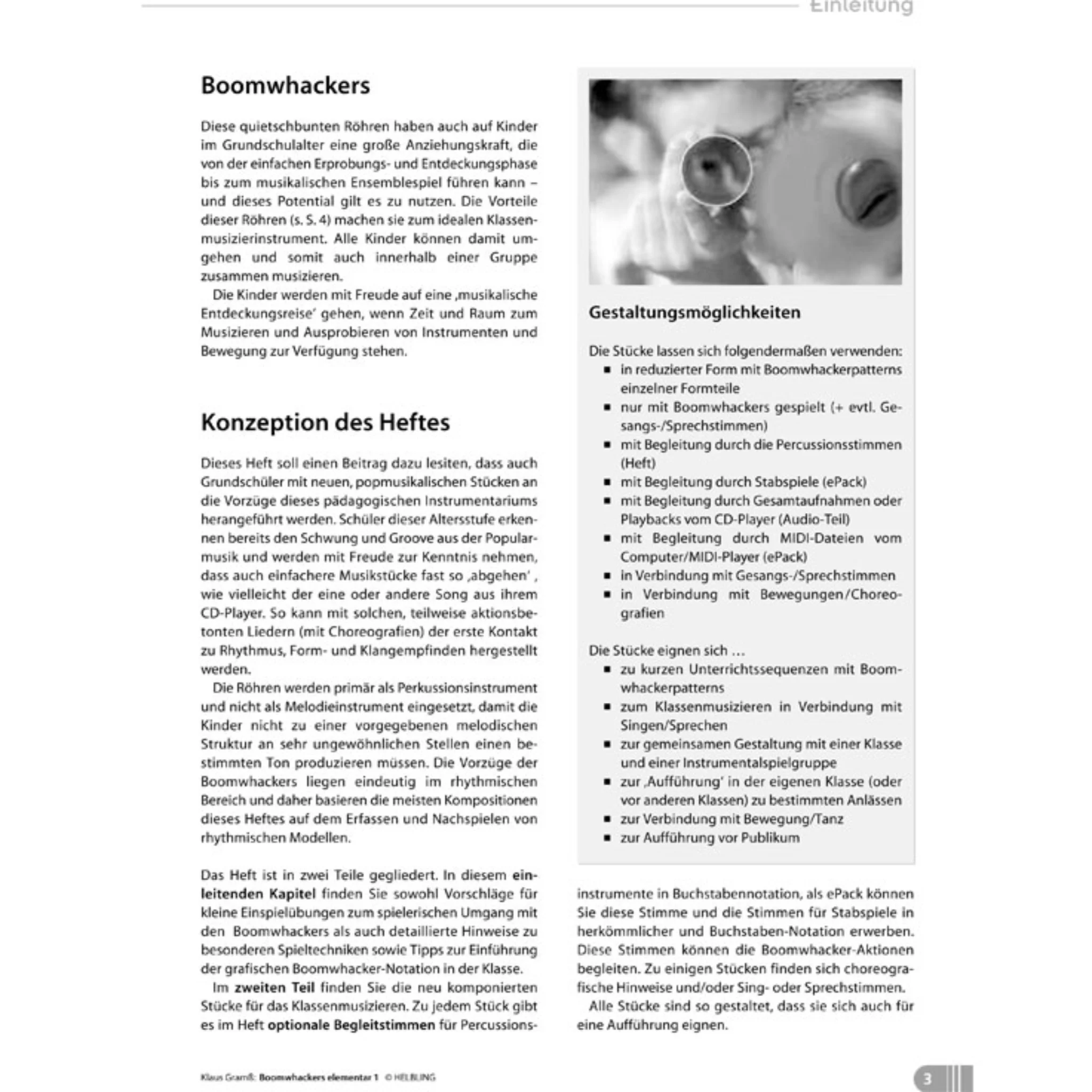Röhreninstrument, Boomwhacker, Konzepthilfe, Notenblatt, Percussion