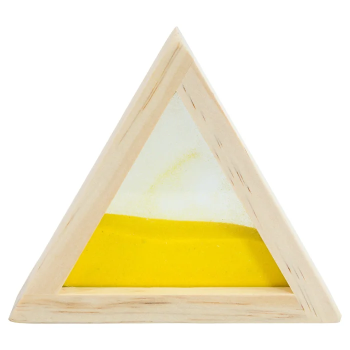 Dreieck, Holzrahmen, gelber Akzent, ornament, geometrische Kunst