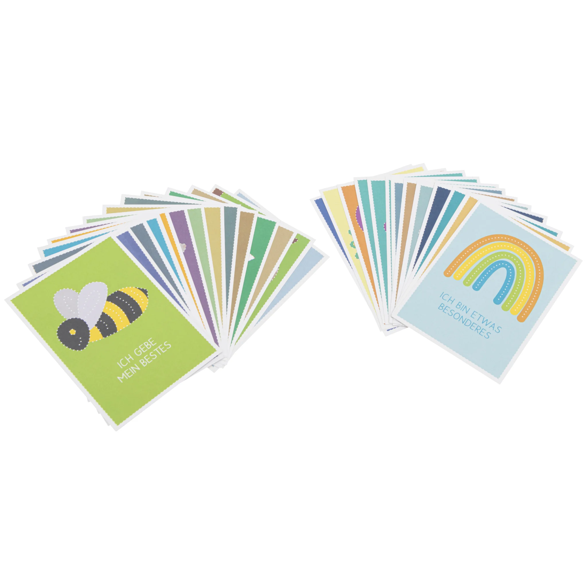 karten, bunte karte, spruchkarten, glückskarte, fächer collection