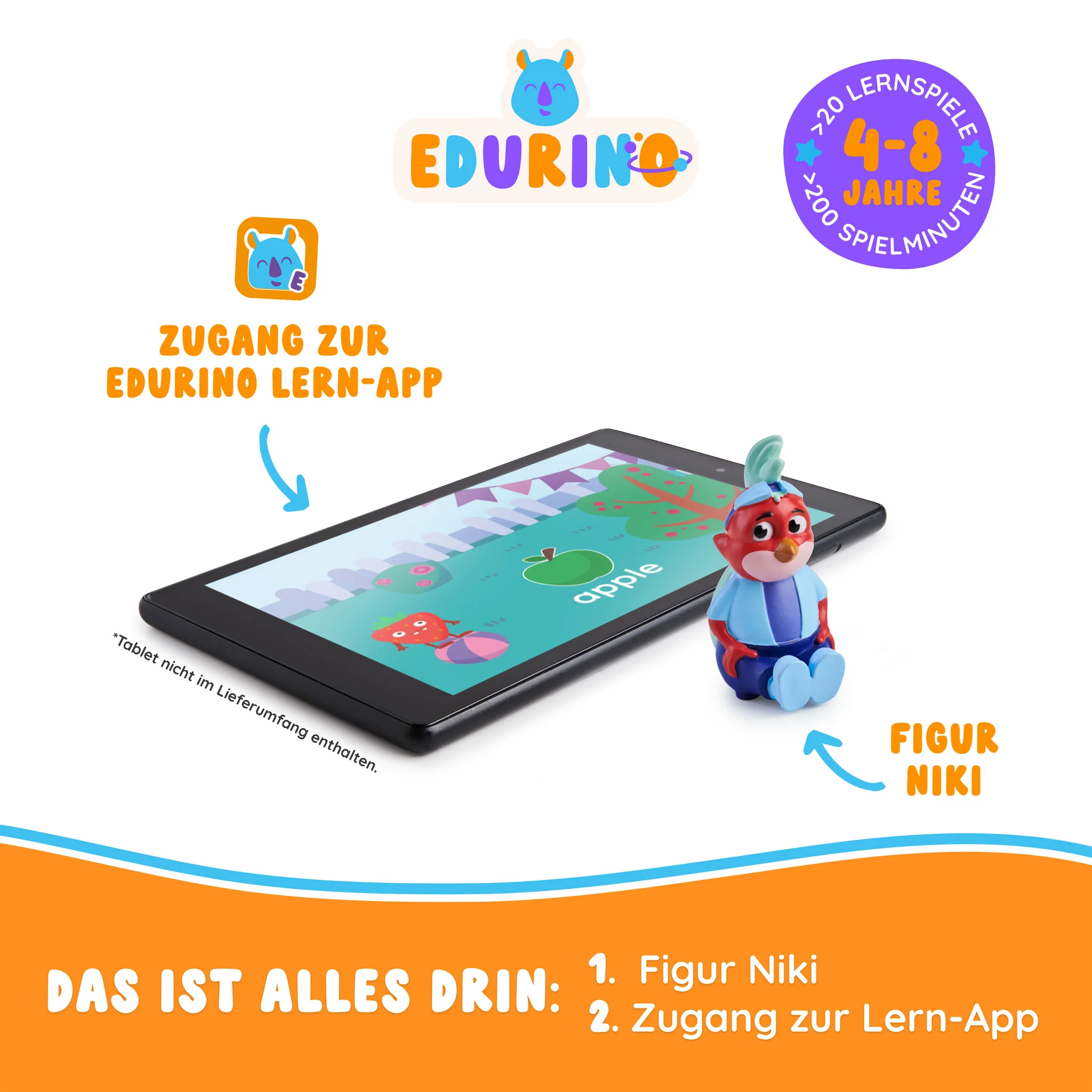 tablet, kinder, edurino, lernen, figur