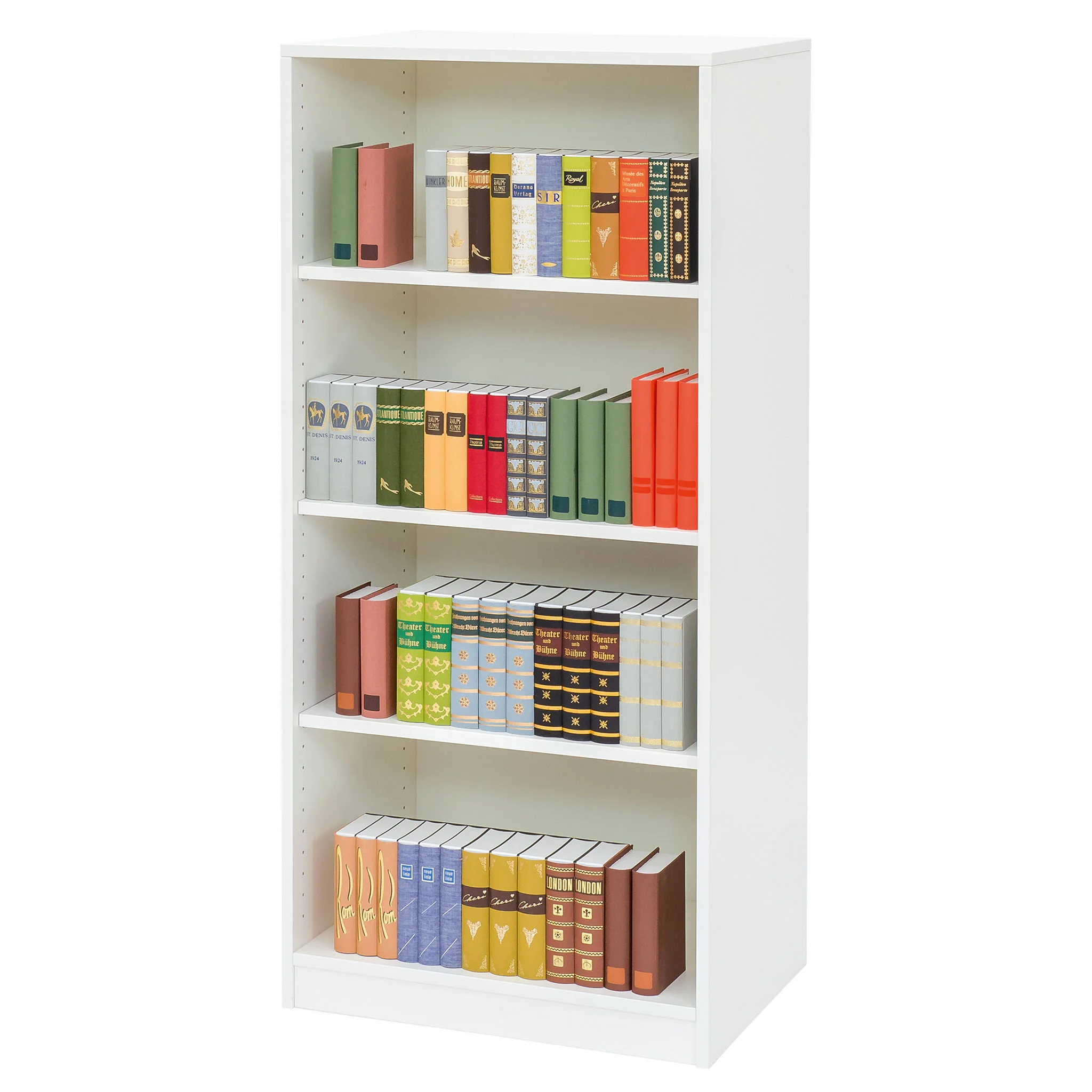 Bücherregal, weißes Regal, Bücherstapel, Holzregal, Bildungsregal