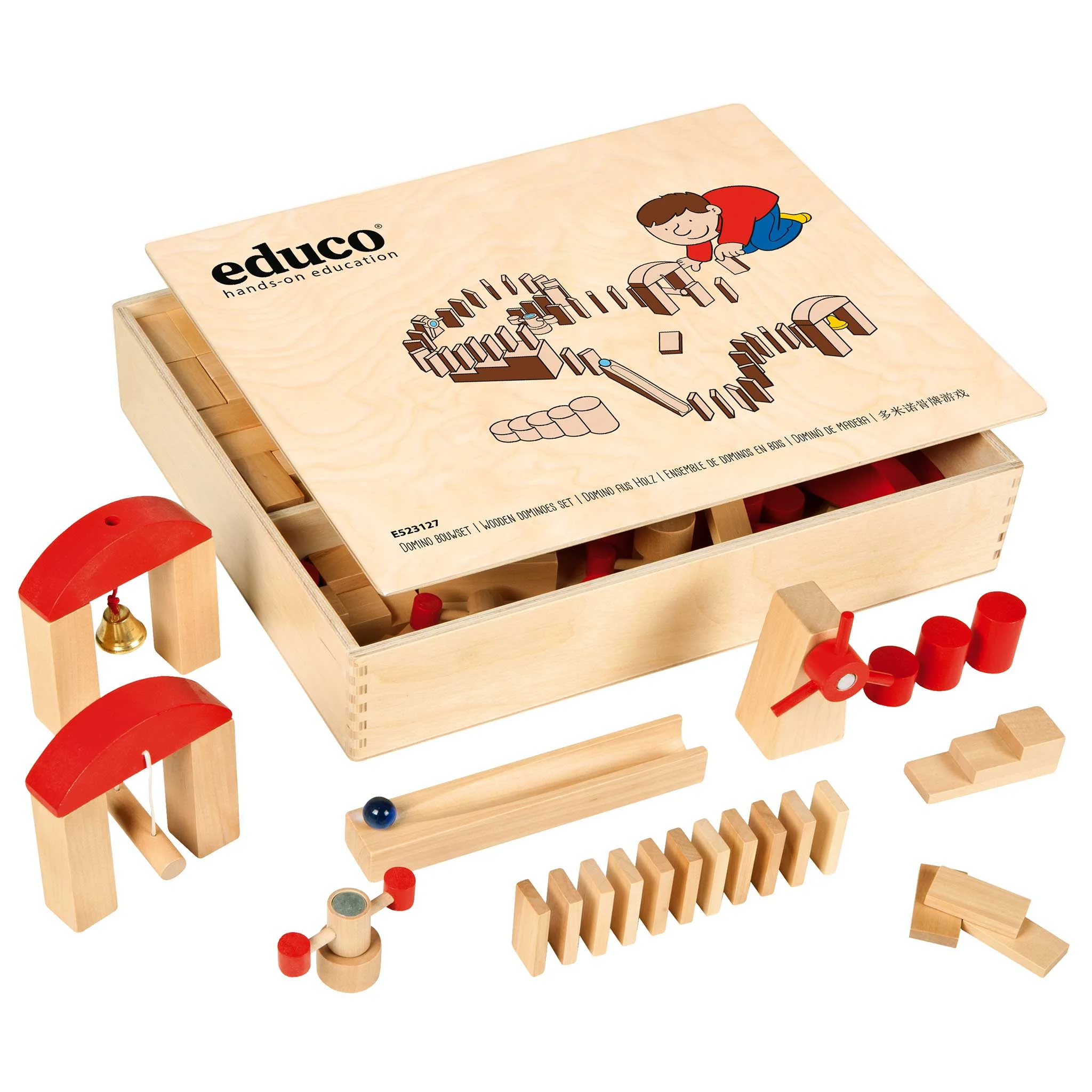 Holzspielzeug, Domino, Kegelbahn, Puzzlespiel, Kinder-Spielset