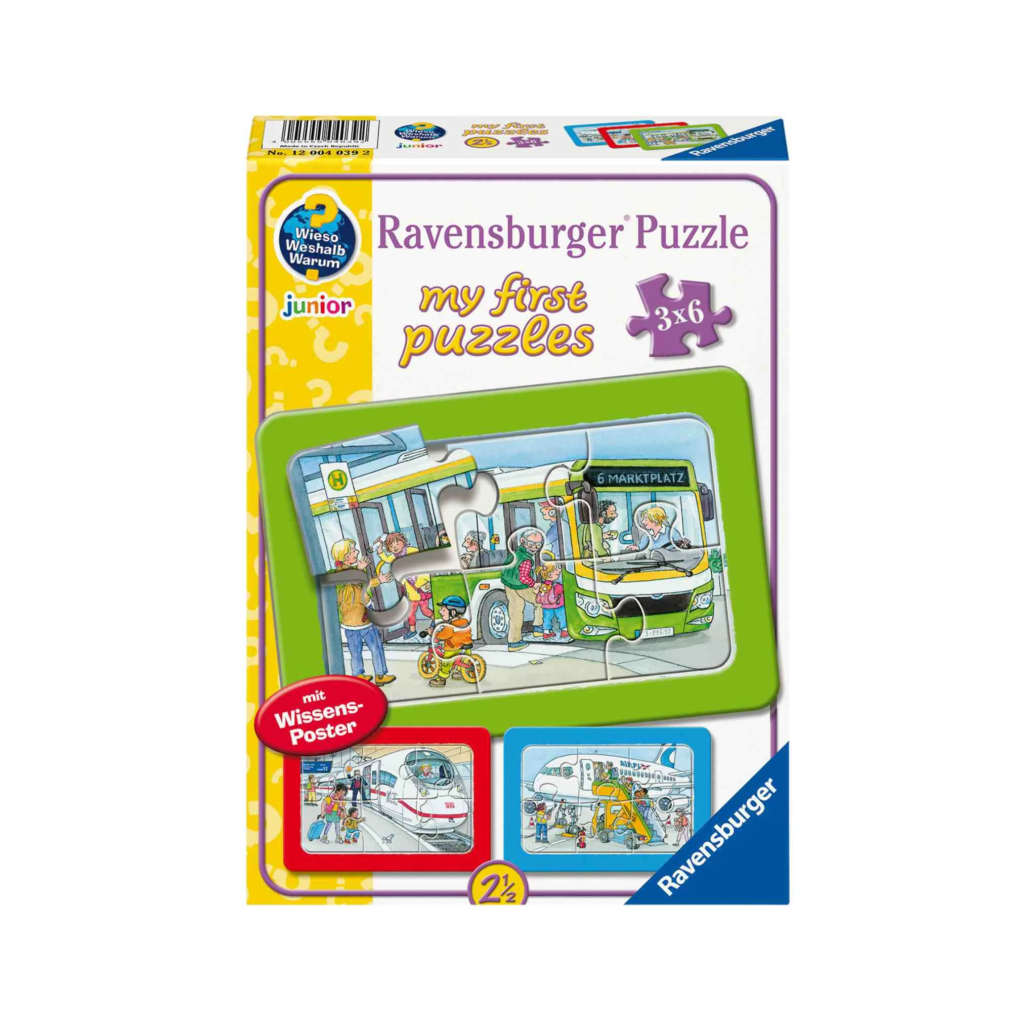 Puzzle, Kinderpuzzle, 6-8, Transport, Bus