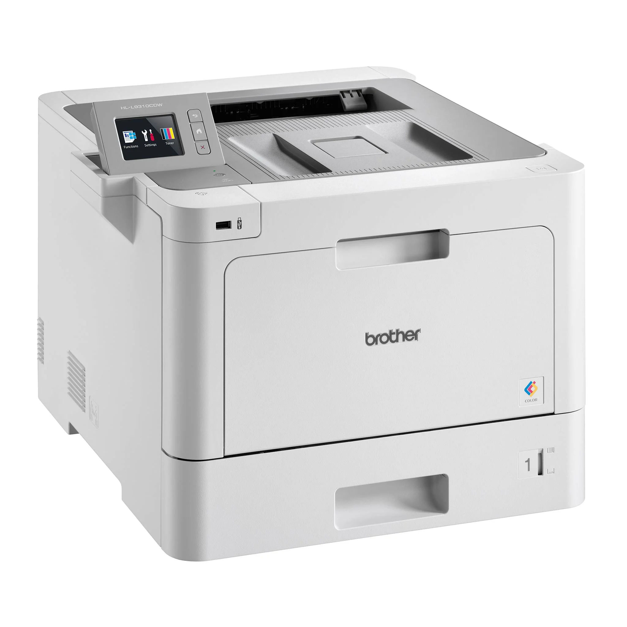 Drucker, Laserdrucker, Brother, weiße Farbe, Papierfach