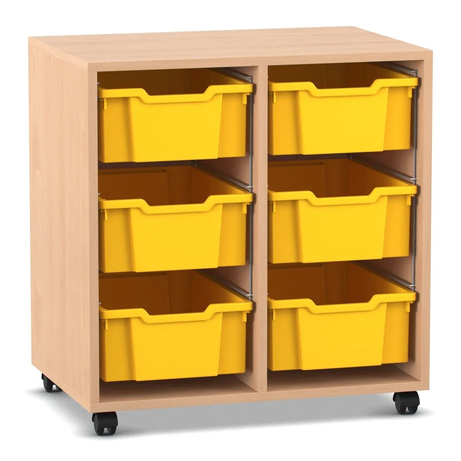 Regal PRO, 76,7 x 73,1 x 48, mit 6 Boxen, Buche hell