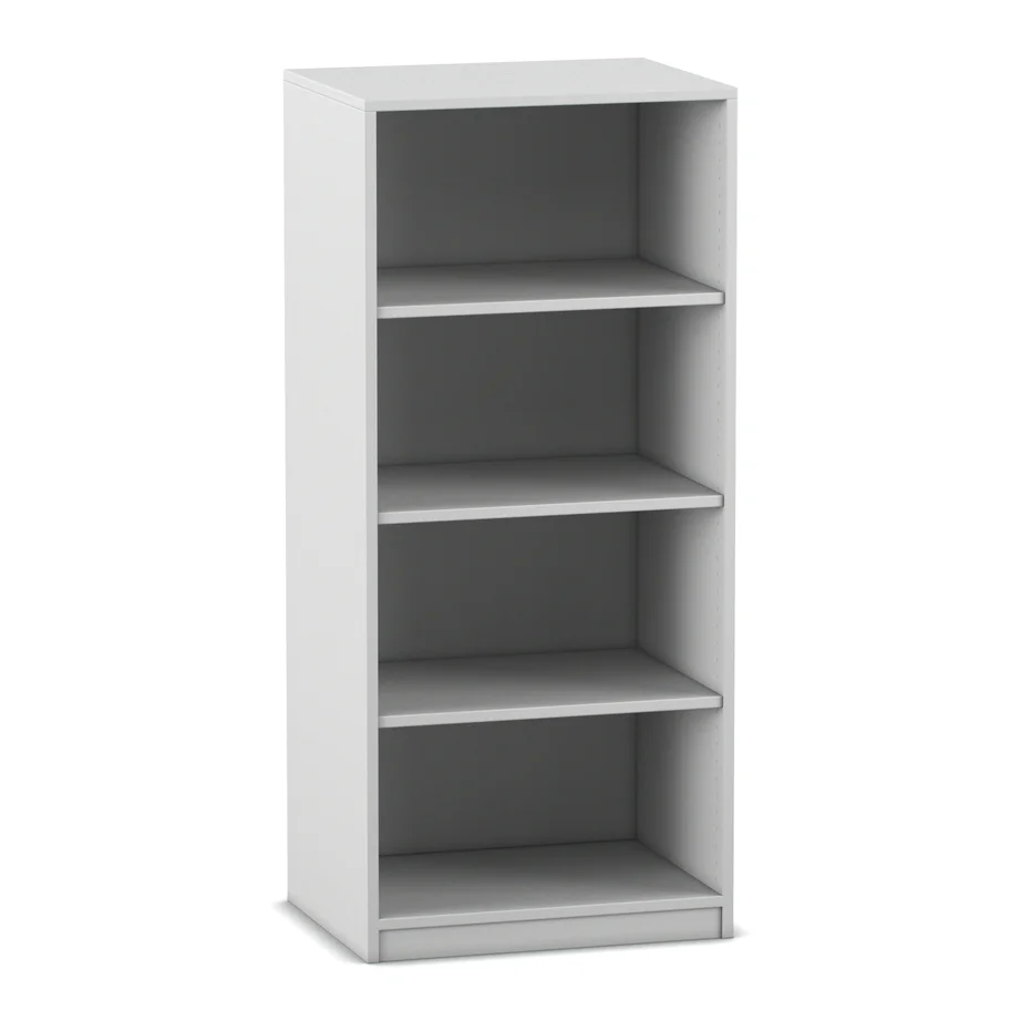Regal, Schrank, weiß, Holzoptik, vier Etagen