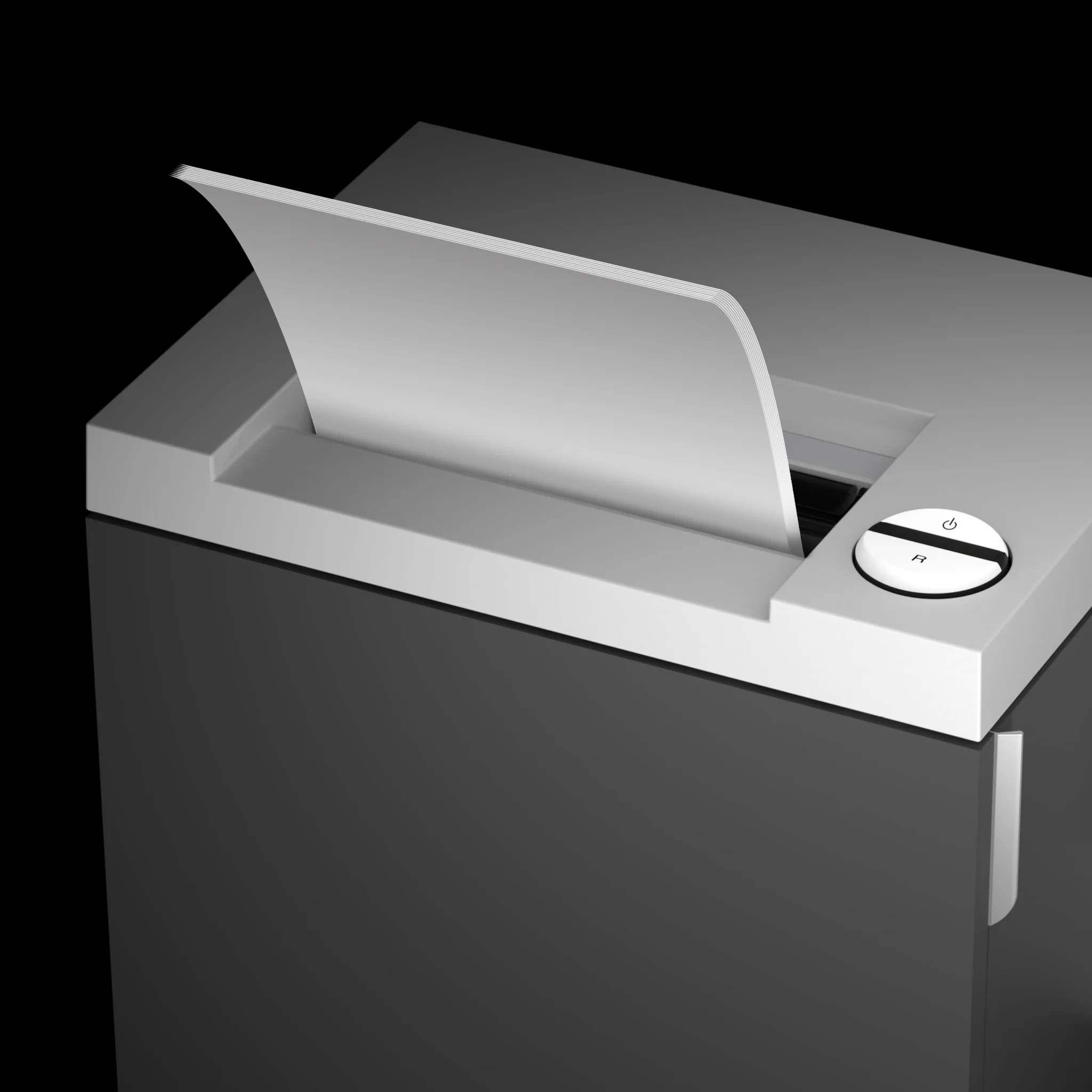 Papiertrommel, Schredder, Blätterkorb, Schneidwerk-Deckel, Hauptschalter