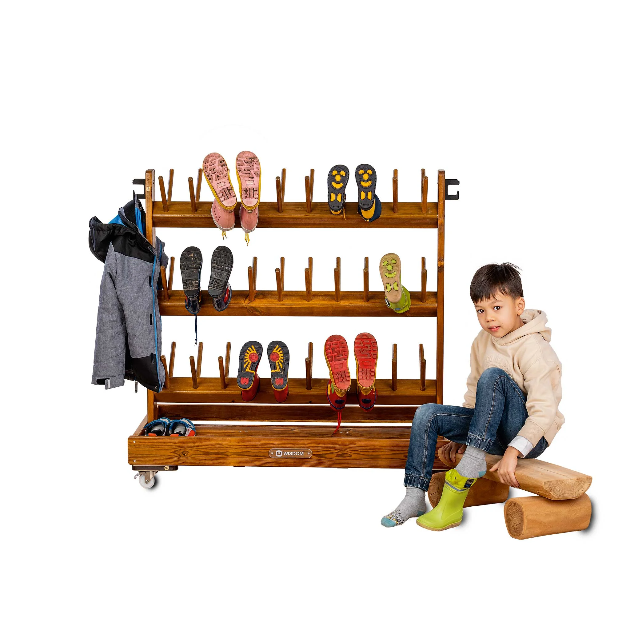 Schuhregal, Sandalenträger, Kinder, Holzständer, SchuheAufbewahrung