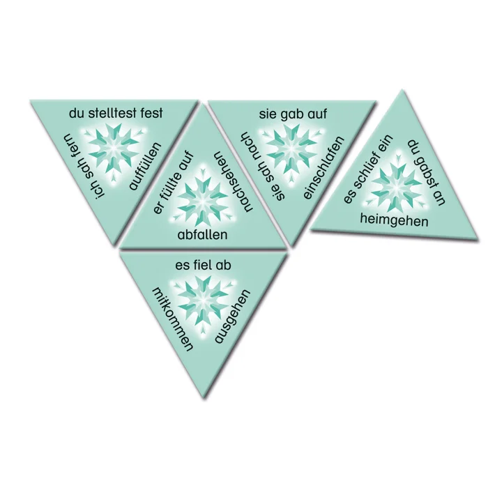 triangle puzzle, mint grün, digitales muster, funkelstern, text auf fliesen