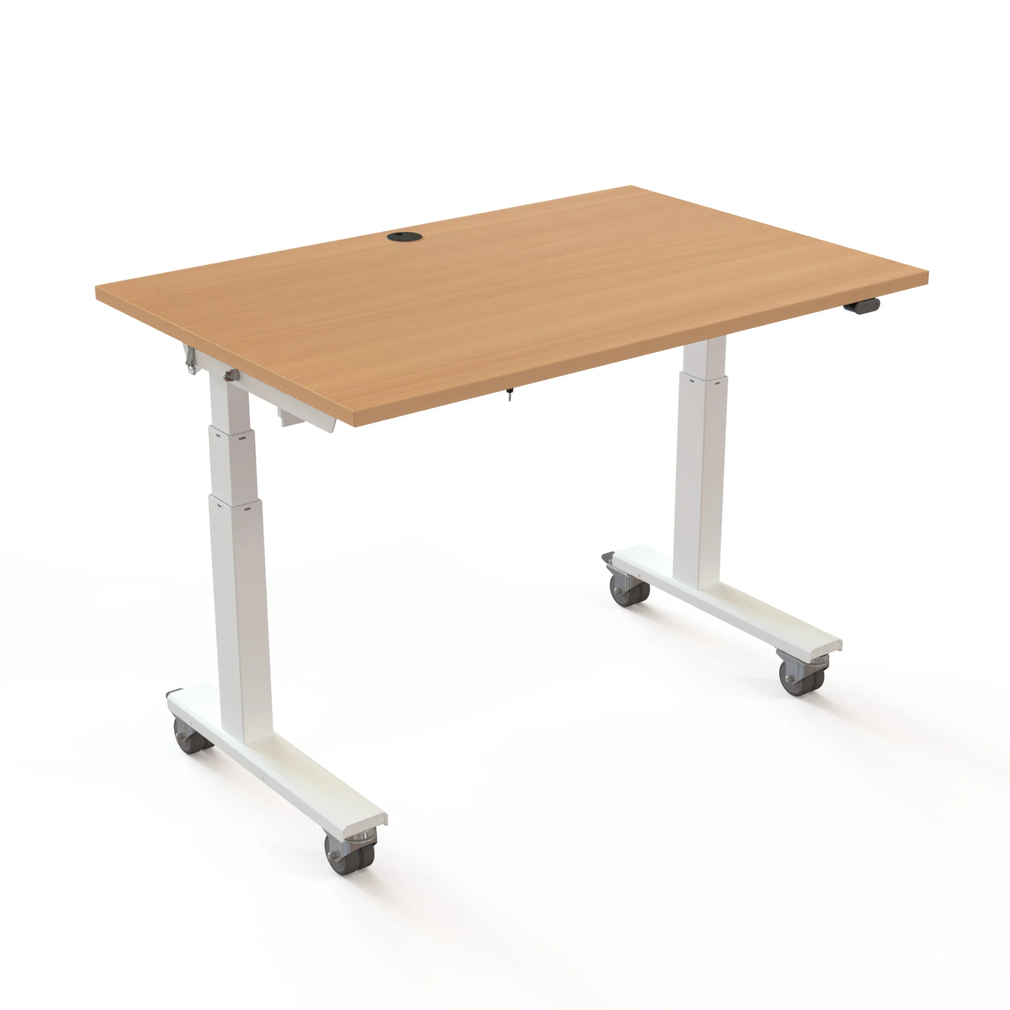 schreibtisch, mobiler schreibtisch, holzoberfläche, rolltisch, ständer mit rollen
