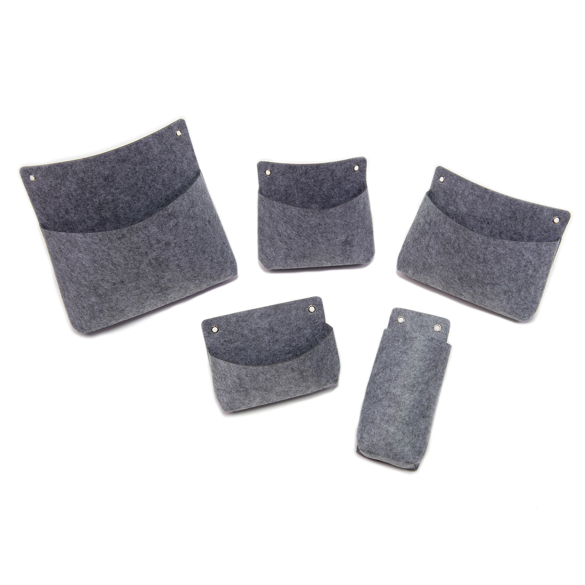Wandtaschen, Filz, Grau, Halterung, Set