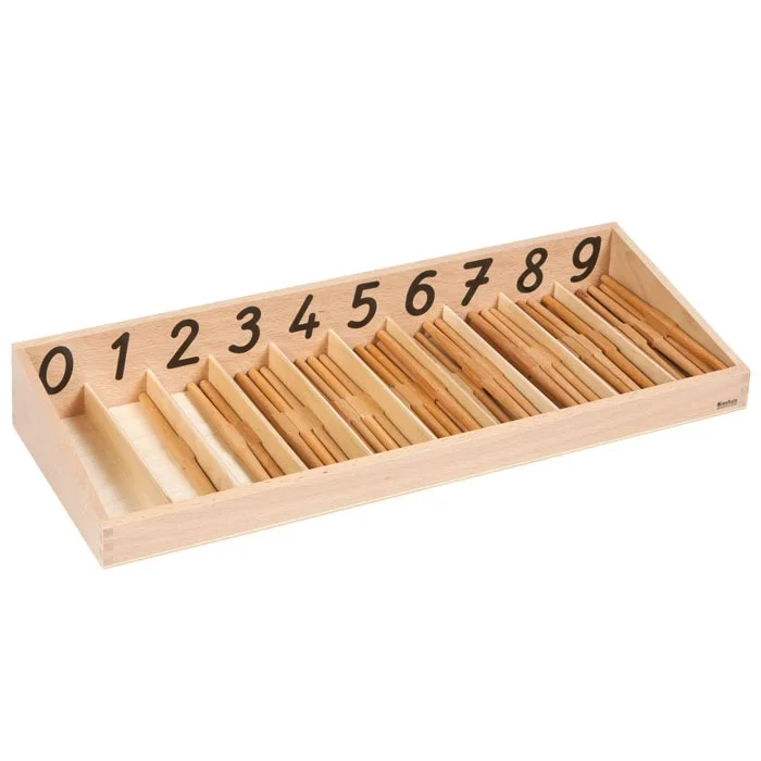 Holzschiene, Zählrahmen, Zählstäbe, Lernspiel, Zahlensortierung