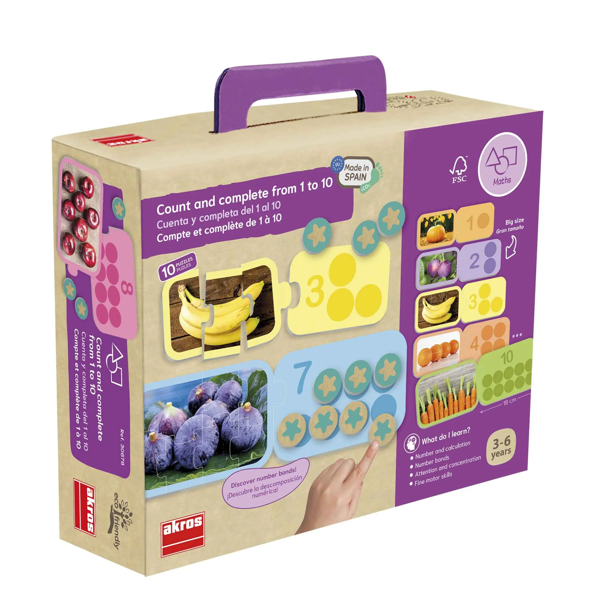 puzzle, Lernspielzeug, Zählen, Früchte, Bildungsspielzeug
