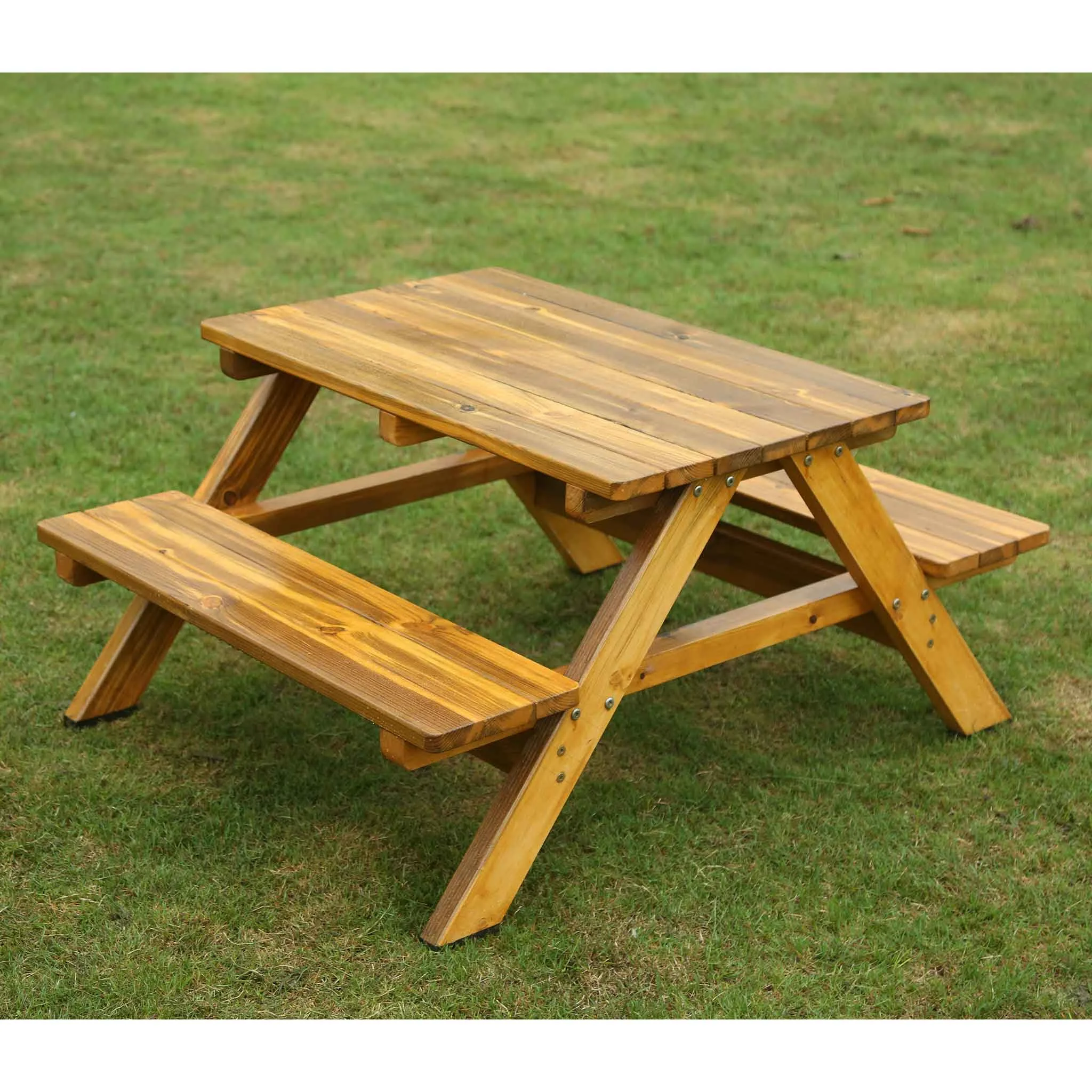 Picknicktisch, Holz, Außenmöbel, Banke Sitzfläche, Rechteckiger Tisch