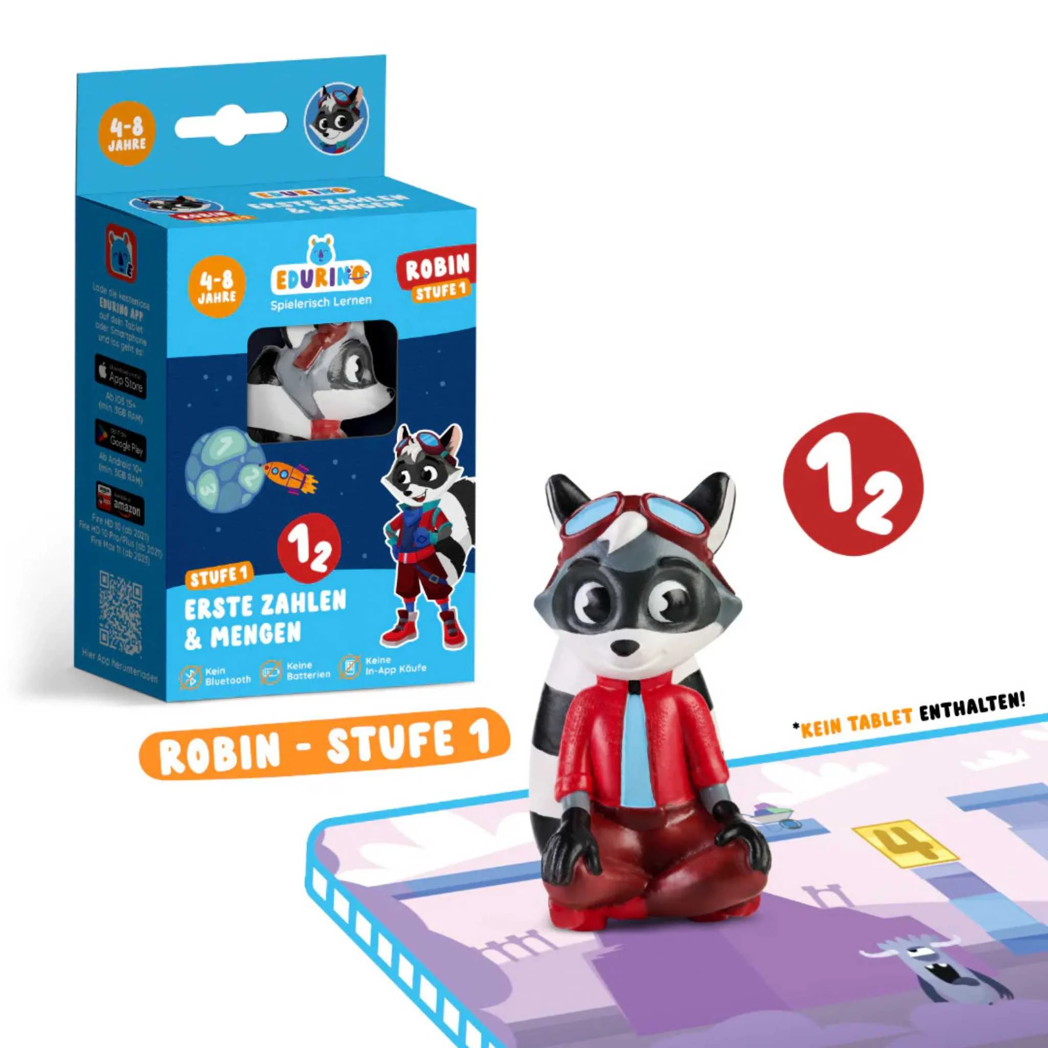 Spielzeugfigur, Raccoon, Stufe 1, Lernspiel, Roboterfigur