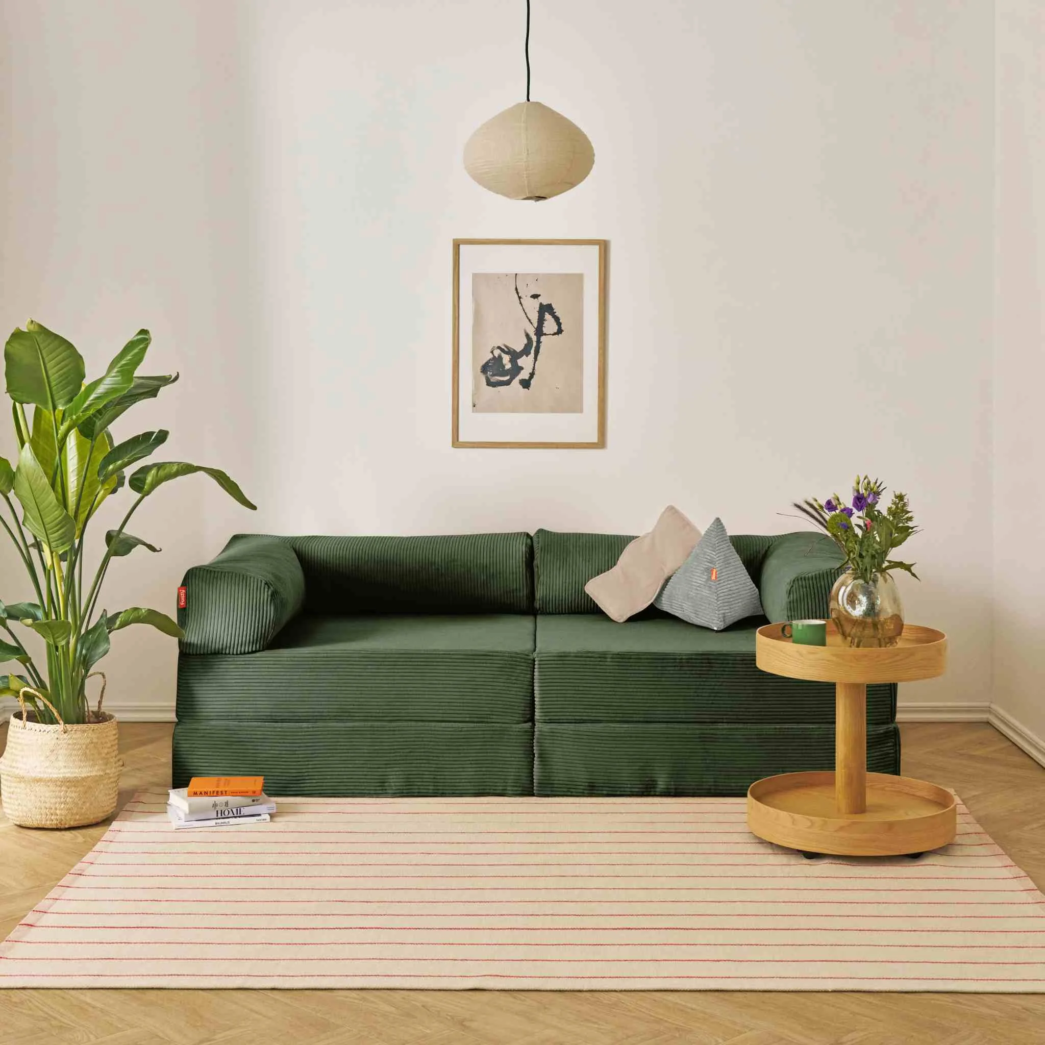 sofa, grünes sofa, Kordstoff, Kissen, Beistelltisch