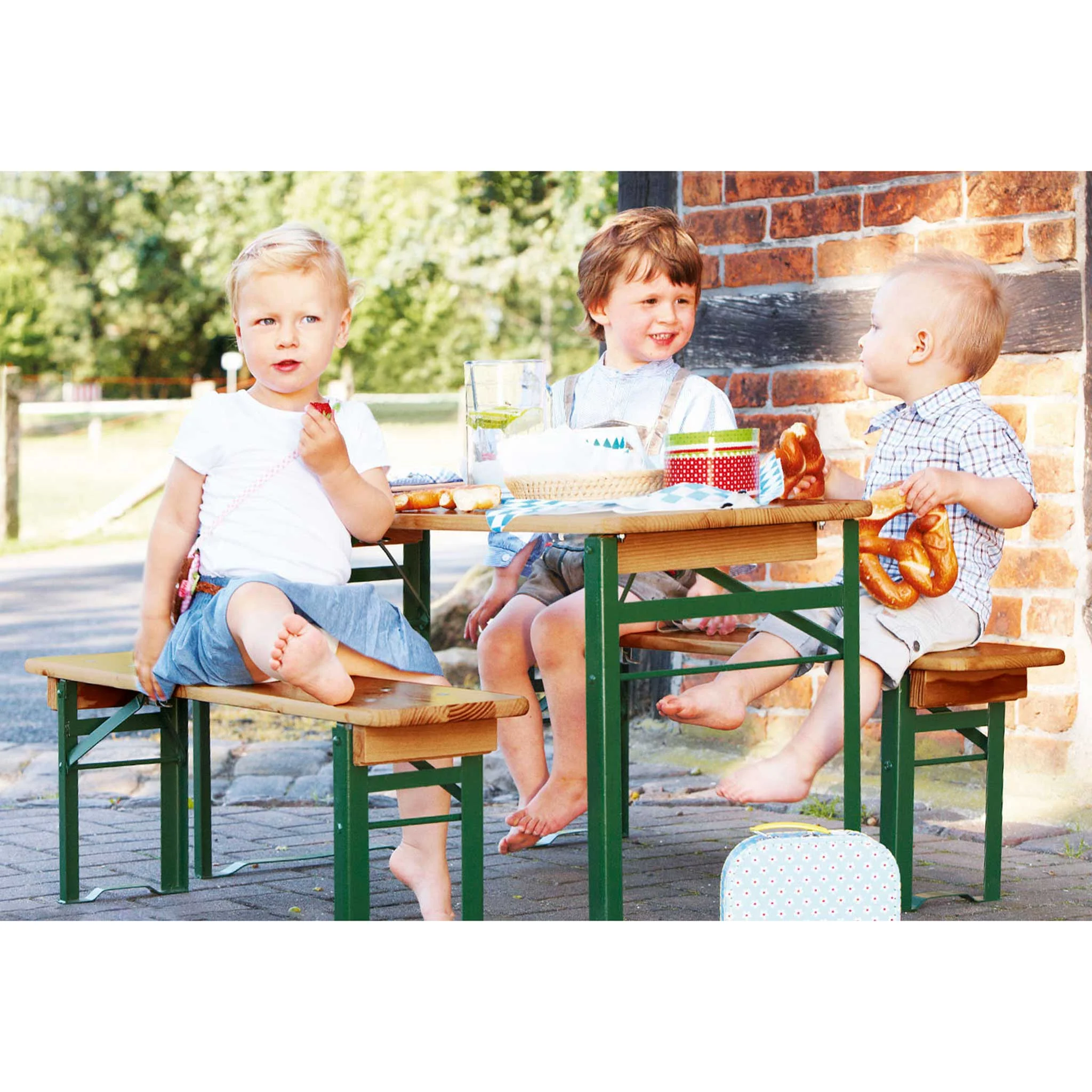Kinder, Picknick, Tisch, Cloth?