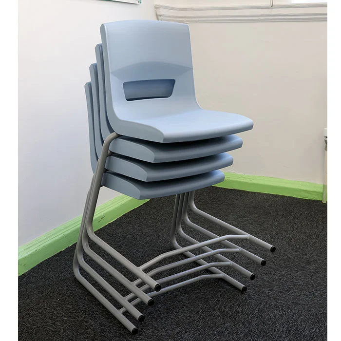 Stuhl, Stapelstühle, Schule, Grau, Stuhlbeine aus Metall
