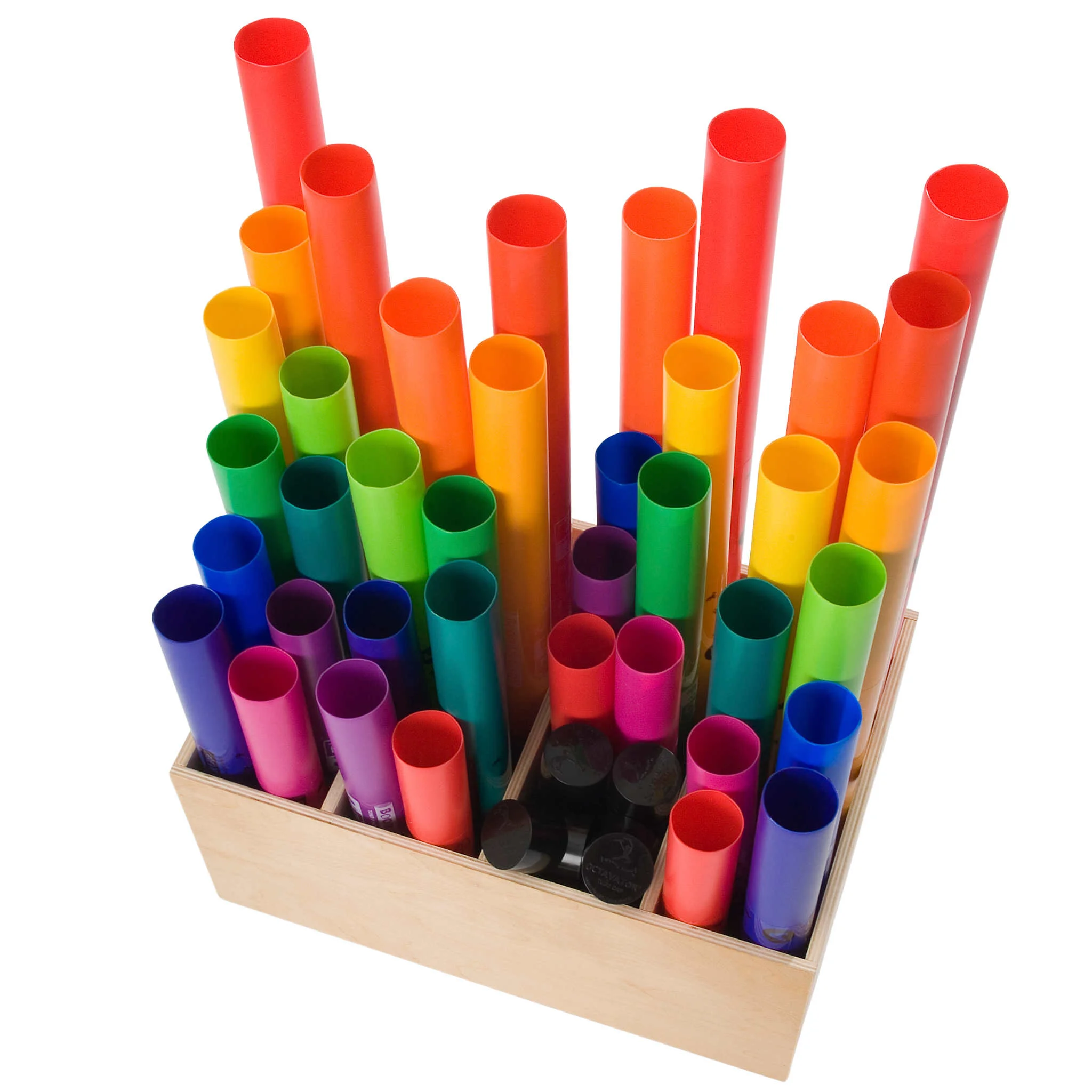Markere, Bunte Röhren, Assortierte Farben, Holzständer, Marker/Hochleuchtend