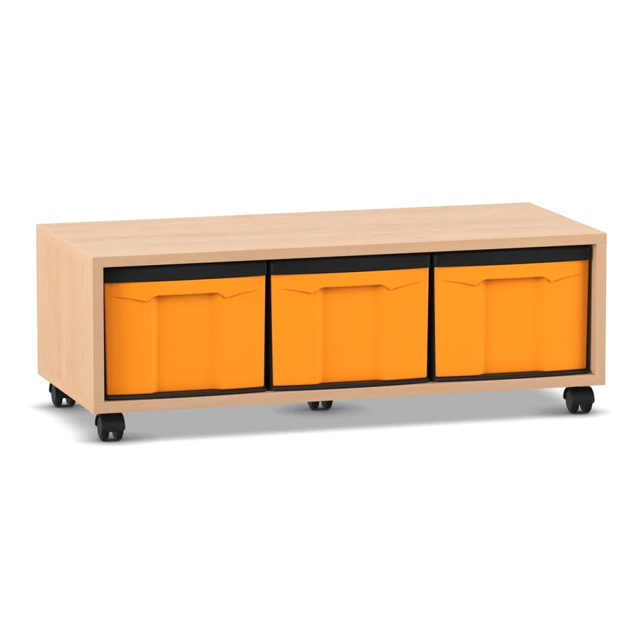 Materialschrank mit Boxen, Buche hell