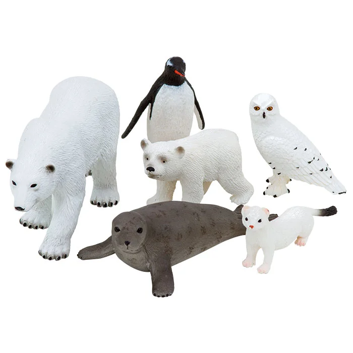 Eisbär, Polarfüchse?, Arktische Tiere, Tierfigurenset, Schneevögel