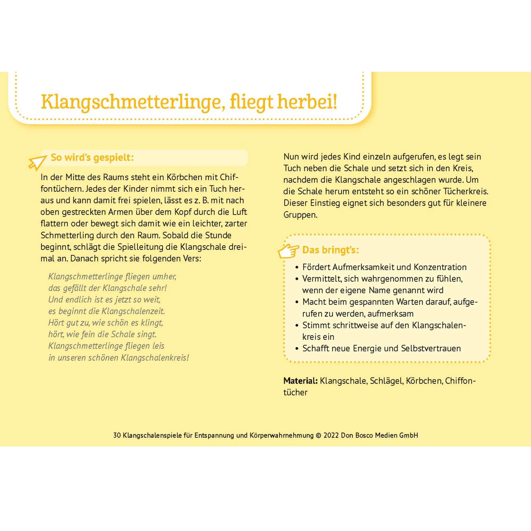 Klangschale, Schlägel, Tücher, Körbchen, Chiffontücher