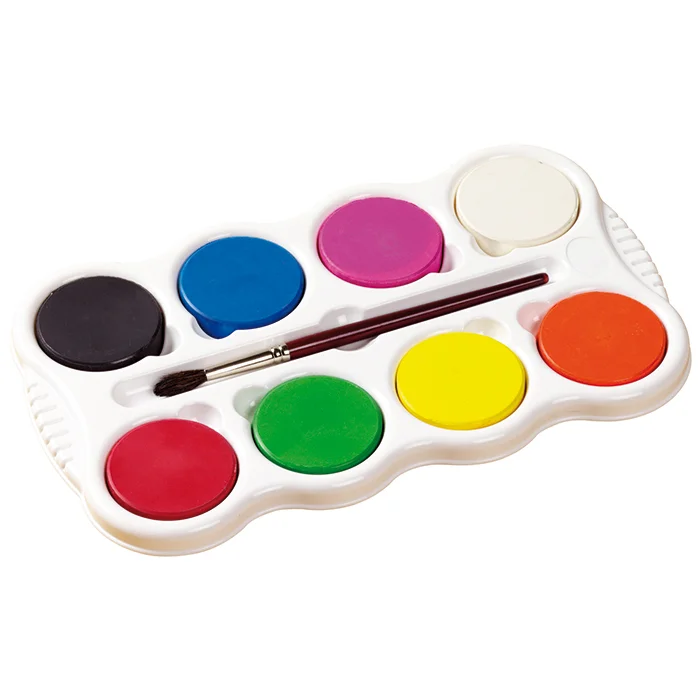 Wassermalstifte, Aquarellfarben, Farbpalette, Pinsel, Malset