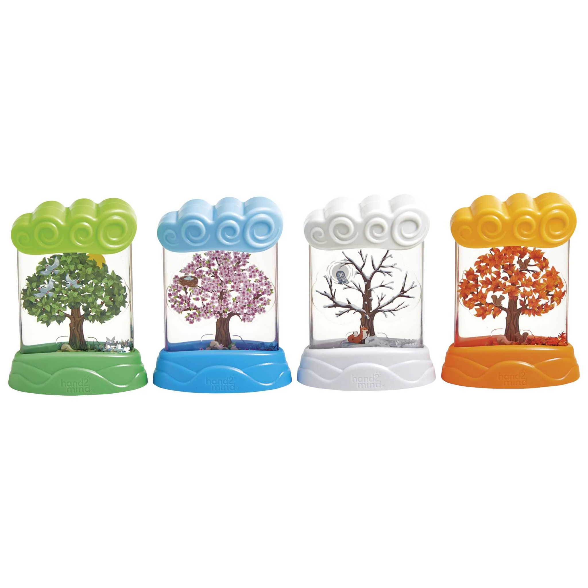 Miniature Baum, Baumfigurine, Glasflasche, bunte Base, Dekoratives Ornament